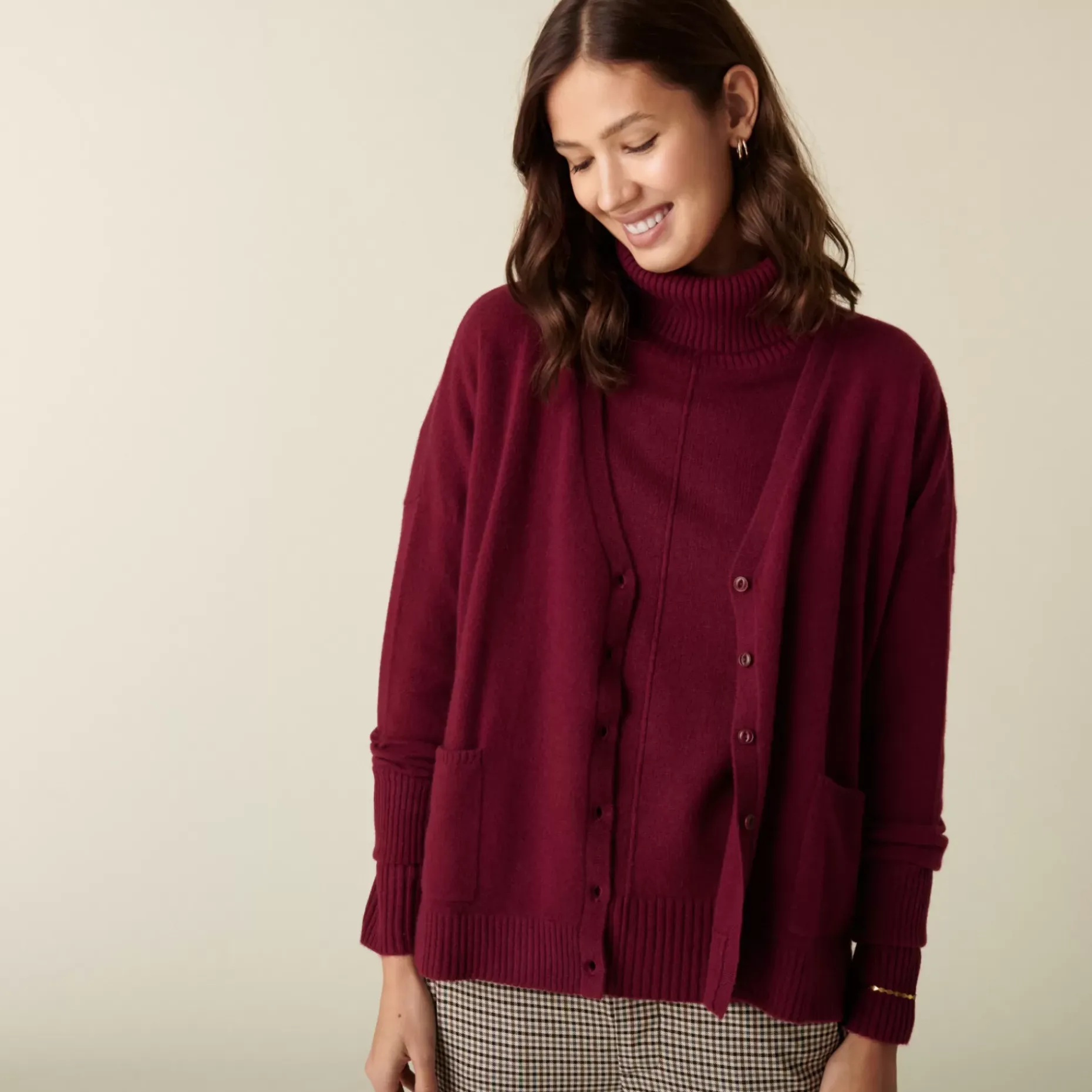 Maison Montagut Vestes Et Gilets>Cardigan Col V Boutonne A Poches En Cachemire - Achille