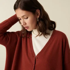 Maison Montagut Vestes Et Gilets>Cardigan Col V Boutonne A Poches En Cachemire - Achille