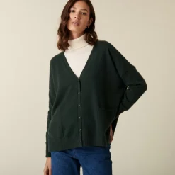 Maison Montagut Vestes Et Gilets>Cardigan Col V Boutonne A Poches En Cachemire - Achille