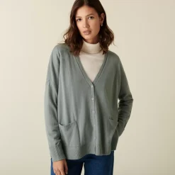 Maison Montagut Vestes Et Gilets>Cardigan Col V Boutonne A Poches En Cachemire - Achille