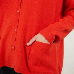Maison Montagut Vestes Et Gilets>Cardigan Col V En Cachemire - Brune