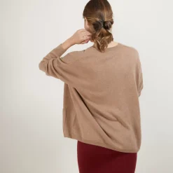 Maison Montagut Vestes Et Gilets>Cardigan Col V En Cachemire - Brune