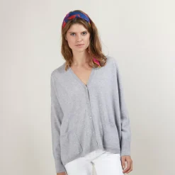 Maison Montagut Vestes Et Gilets>Cardigan Col V En Cachemire - Brune