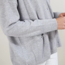 Maison Montagut Vestes Et Gilets>Cardigan Col V En Cachemire - Brune