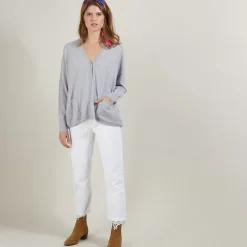 Maison Montagut Vestes Et Gilets>Cardigan Col V En Cachemire - Brune