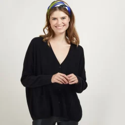 Maison Montagut Vestes Et Gilets>Cardigan Col V En Cachemire - Brune