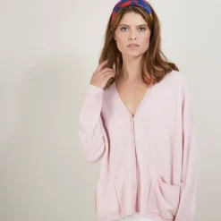 Maison Montagut Vestes Et Gilets>Cardigan Col V En Cachemire - Brune