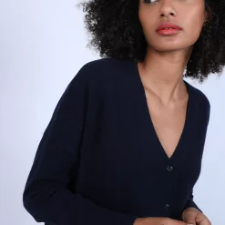 Maison Montagut Vestes Et Gilets>Cardigan Col V En Cachemire - Brune
