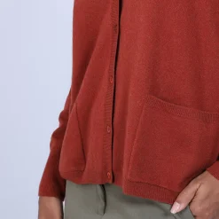 Maison Montagut Vestes Et Gilets>Cardigan Col V En Cachemire - Brune