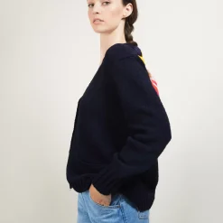 Maison Montagut Pulls>Cardigan Col V En Laine Et Soie - Bilan