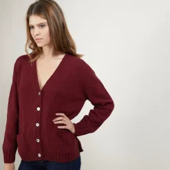Maison Montagut Pulls>Cardigan Col V En Laine Et Soie - Bilan