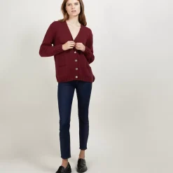 Maison Montagut Pulls>Cardigan Col V En Laine Et Soie - Bilan