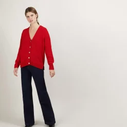 Maison Montagut Pulls>Cardigan Col V En Laine Et Soie - Bilan