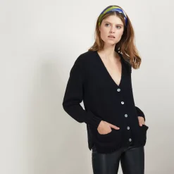 Maison Montagut Pulls>Cardigan Col V En Laine Et Soie - Bilan