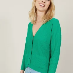 Maison Montagut Vestes Et Gilets>Cardigan Court A Cotes - Bolivar