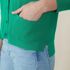 Maison Montagut Vestes Et Gilets>Cardigan Court A Cotes - Bolivar