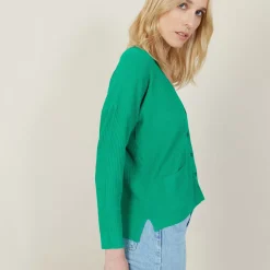 Maison Montagut Vestes Et Gilets>Cardigan Court A Cotes - Bolivar