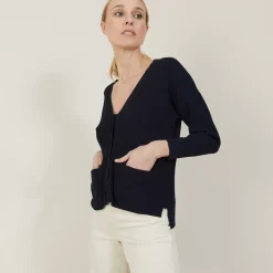 Maison Montagut Vestes Et Gilets>Cardigan Court A Cotes - Bolivar