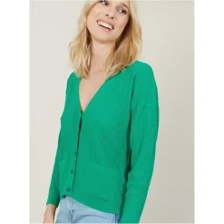 Maison Montagut Vestes Et Gilets>Cardigan Court A Cotes - Bolivar