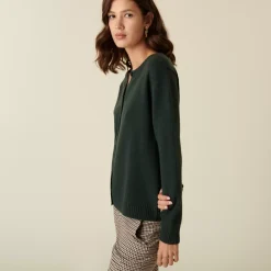Maison Montagut Vestes Et Gilets>Cardigan En Cachemire Col Rond Boutonne - Adelys