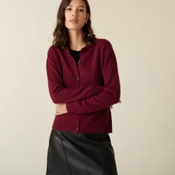 Maison Montagut Vestes Et Gilets>Cardigan En Cachemire Col Rond Boutonne - Adelys