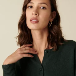 Maison Montagut Vestes Et Gilets>Cardigan En Cachemire Col Rond Boutonne - Adelys