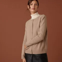 Maison Montagut Vestes Et Gilets>Cardigan En Cachemire Col Rond Boutonne - Adelys