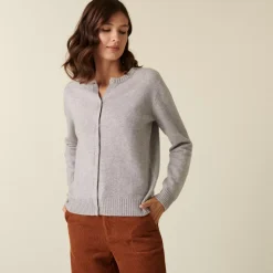 Maison Montagut Vestes Et Gilets>Cardigan En Cachemire Col Rond Boutonne - Adelys