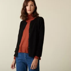 Maison Montagut Vestes Et Gilets>Cardigan En Cachemire Col Rond Boutonne - Adelys