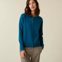 Maison Montagut Vestes Et Gilets>Cardigan En Cachemire Col Rond Boutonne - Adelys