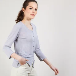 Maison Montagut Vestes Et Gilets>Cardigan En Lin Flamme - Bao