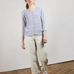 Maison Montagut Vestes Et Gilets>Cardigan En Lin Flamme - Bao