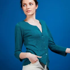 Maison Montagut Vestes Et Gilets>Cardigan En Lin Flamme - Bao