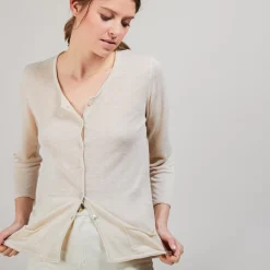 Maison Montagut Vestes Et Gilets>Cardigan En Lin Flamme - Bao