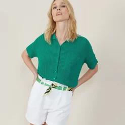 Maison Montagut T-Shirts>Chemise Ample En Cotes Plates - Molly