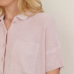 Maison Montagut T-Shirts>Chemise Ample En Cotes Plates - Molly