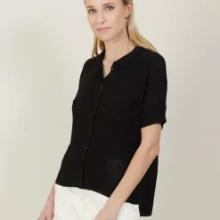 Maison Montagut T-Shirts>Chemise Ample En Cotes Plates - Molly