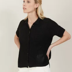 Maison Montagut T-Shirts>Chemise Ample En Cotes Plates - Molly