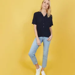 Maison Montagut T-Shirts>Chemise Ample En Cotes Plates - Molly