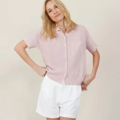Maison Montagut T-Shirts>Chemise Ample En Cotes Plates - Molly