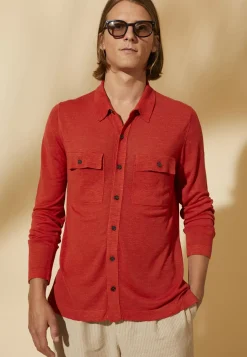 Maison Montagut Chemises>Chemise Boutonnee En Lin Flamme - Randy