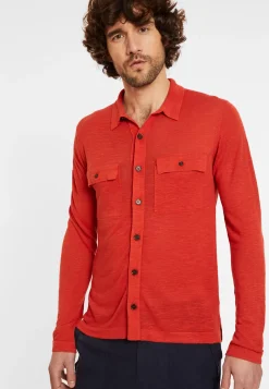 Maison Montagut Chemises>Chemise Boutonnee En Lin Flamme - Randy