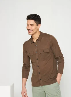 Maison Montagut Chemises>Chemise Boutonnee En Lin Flamme - Randy