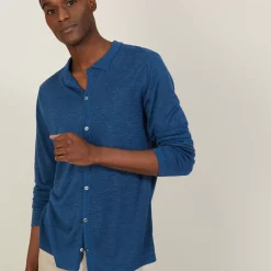 Maison Montagut Chemises>Chemise Boutonnee En Lin Flamme - Blason
