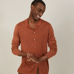 Maison Montagut Chemises>Chemise Boutonnee En Lin Flamme - Blason