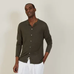 Maison Montagut Chemises>Chemise Boutonnee En Lin Flamme - Blason