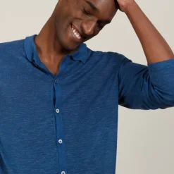 Maison Montagut Chemises>Chemise Boutonnee En Lin Flamme - Blason