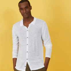 Maison Montagut Chemises>Chemise Boutonnee En Lin Flamme - Blason