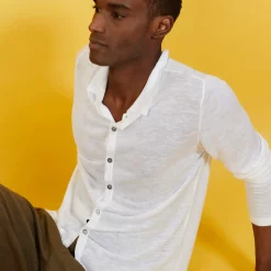 Maison Montagut Chemises>Chemise Boutonnee En Lin Flamme - Blason
