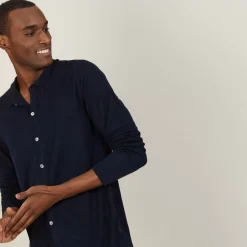 Maison Montagut Chemises>Chemise Boutonnee En Lin Flamme - Blason